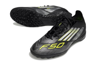 Adidas F50 Pro TF Football Shoes - Black/White/Yellow