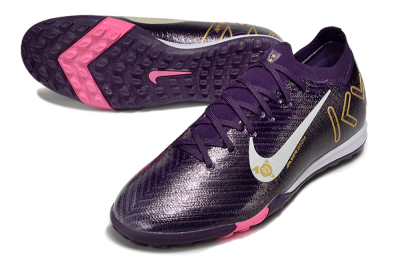 Nike Air Zoom Mercurial Vapor 16 Elite TF Football Shoes - Purple/White/Gold