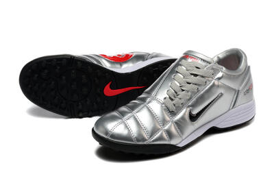 Nike Total 90 III TF Football Shoes - Silver/Black/White