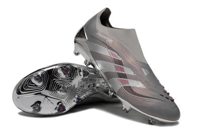 Adidas Predator 25 Elite Laceless FG Football Boots - Silver/Pink