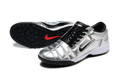 Nike Total 90 III TF Football Shoes - Silver/Black/White