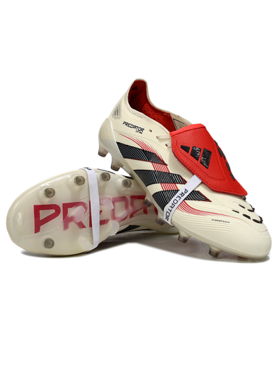 Adidas Predator 25 Elite Foldover Tongue FG Football Boots - White/Black/Red