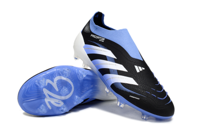 Adidas Predator 25 Elite Laceless FG Football Boots - Black/Blue/White