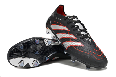Adidas Predator 25 Elite FG Football Boots - Black/Silver/Red