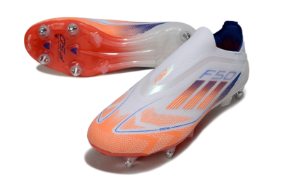 Adidas F50 Elite Laceless SG Football Boots - White/Red/Blue