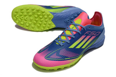 Adidas F50 Pro TF Football Shoes - Blue/Yellow/Pink