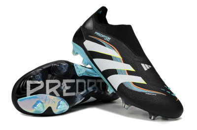 Adidas Predator 25 Elite Laceless FG Football Boots - Black/White/Jade