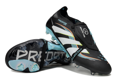 Adidas Predator 25 Elite Foldover Tongue FG Football Boots - Black/White/Jade