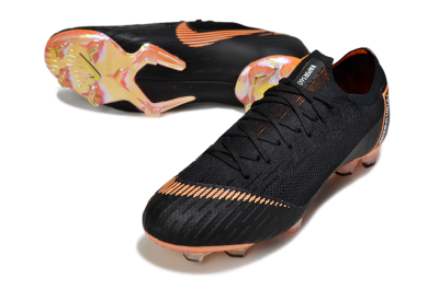 Nike Mercurial Vapor 12 Elite FG Football Boots - Black/White/Gold