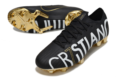 Nike Mercurial Vapor 12 Elite FG Football Boots - Black/White/Gold