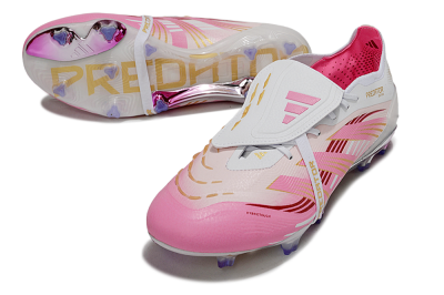 Adidas Predator 25 Elite Foldover Tongue FG Football Boots - Pink/Gold/White