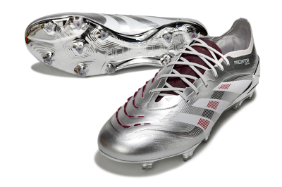 Adidas Predator 25 Elite FG Football Boots - Silver/Black/Red