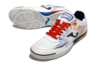Joma Top Flex IC Football Shoes - White/Blue/Red