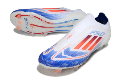Adidas F50 Elite Laceless FG Football Boots - White/Blue/Red