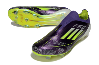 Adidas F50+ Elite Laceless FG Football Boots - Purple/Yellow/White