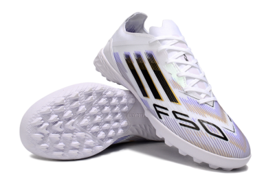 Adidas F50 Elite TF Football Shoes - White/Blue/Black