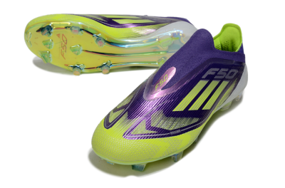 Adidas F50 Elite Laceless FG Football Boots - Purple/Yellow/White