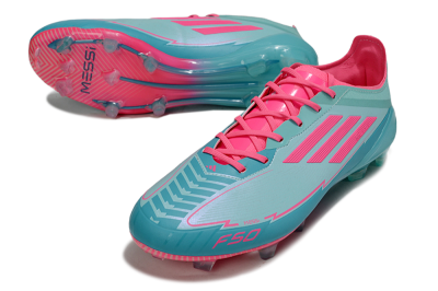 Messi x Adidas F50 Elite FG Football Boots - Jade/Pink/Blue
