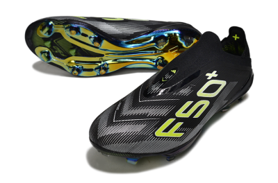 Adidas F50+ Elite Lightstrike Laceless FG Football Boots - Black/White/Yellow