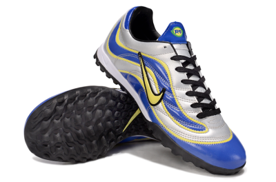 Nike Mercurial R9 TF Football Shoes - Silver/Blue/Yellow