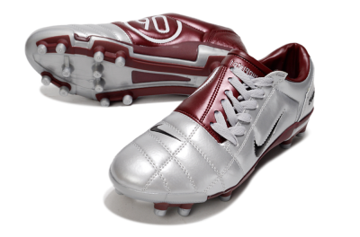 Nike Air Zoom Total 90 III FG Football Boots - Silver/Red/Black
