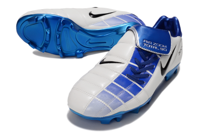 Nike Air Zoom Total 90 III FG Football Boots - White/Blue/Black