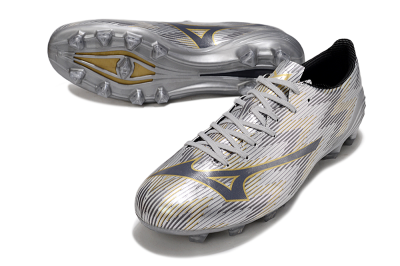 Mizuno Alpha Beta FG Football Boots - Silver/Grey/Gold