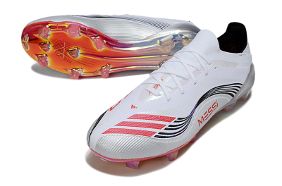 Messi x Adidas F50 Elite FG Football Boots - White/Silver/Red