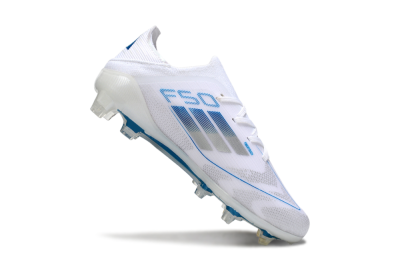 Adidas F50 Elite FG Football Boots - White/Blue/Silver