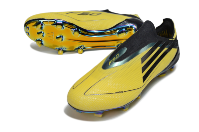 Adidas F50 Elite Laceless FG Football Boots - Yellow/Black/Gold