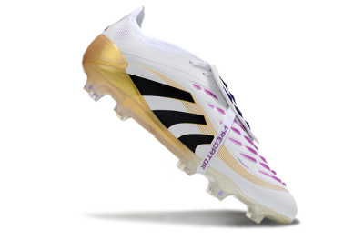 Adidas Predator 25 Elite Foldover Tongue FG Football Boots - White/Black/Gold