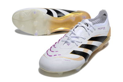 Adidas Predator 25 Elite FG Football Boots - White/Black/Gold