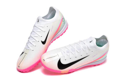 Nike Air Zoom Mercurial Vapor 16 Elite TF Football Shoes - White/Black/Pink