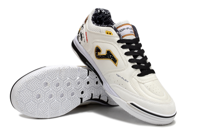 Joma Top Flex IC Football Shoes - White/Black/Gold