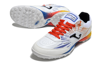 Joma Top Flex TF Football Shoes - White/Blue/Red/Yellow