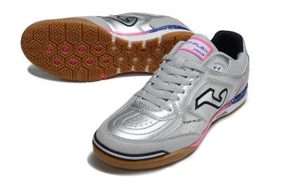 Joma Top Flex IC Football Shoes - Silver/Pink/Blue
