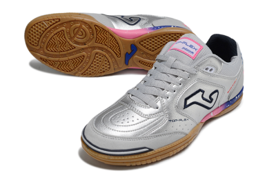 Joma Top Flex IC Football Shoes - Silver/Pink/Blue