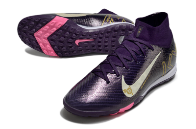 Nike Air Zoom Mercurial Superfly 10 Elite TF Football Shoes - Purple/White/Gold