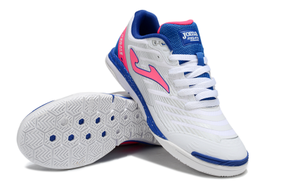 Joma Top Flex IC Football Shoes - White/Pink/Blue