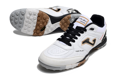 Joma Top Flex TF Football Shoes - White/Black/Brown