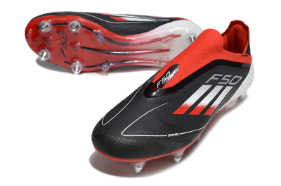 Adidas F50 Elite Laceless SG Football Boots - Black/Red/Silver