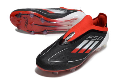 Adidas F50 Elite Laceless FG Football Boots - Black/Red/Silver