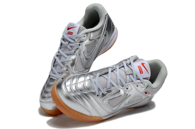 Supreme x Nike SB Gato IC Football Shoes - Silver/White/Brown