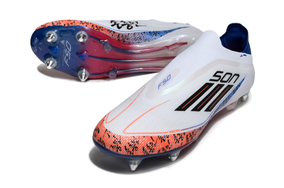 Adidas F50 Elite Laceless SG Football Boots - White/Red/Blue