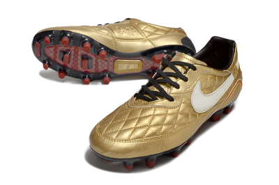 Nike Tiempo Legend R10 Elite FG Football Boots - Gold/White/Red
