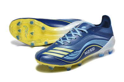 Messi x Adidas F50 Elite FG Football Boots - Blue/Jade/Yellow