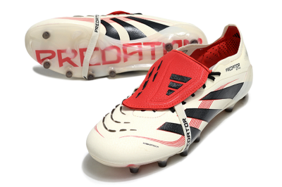 Adidas Predator 25 Elite Foldover Tongue AG Football Boots - White/Black/Red