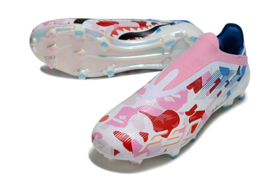Adidas F50 Elite Laceless FG Football Boots - Pink/Whtie/Blue/Red