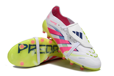 Adidas Predator 25 Elite Foldover Tongue FG Football Boots - White/Pink/Yellow
