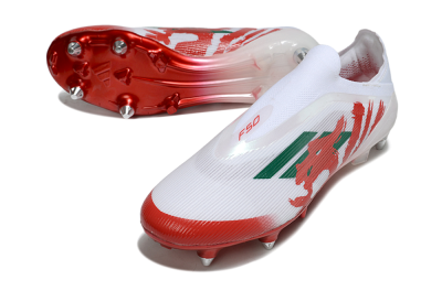 Adidas F50 Elite Laceless SG Football Boots - White/Green/Red